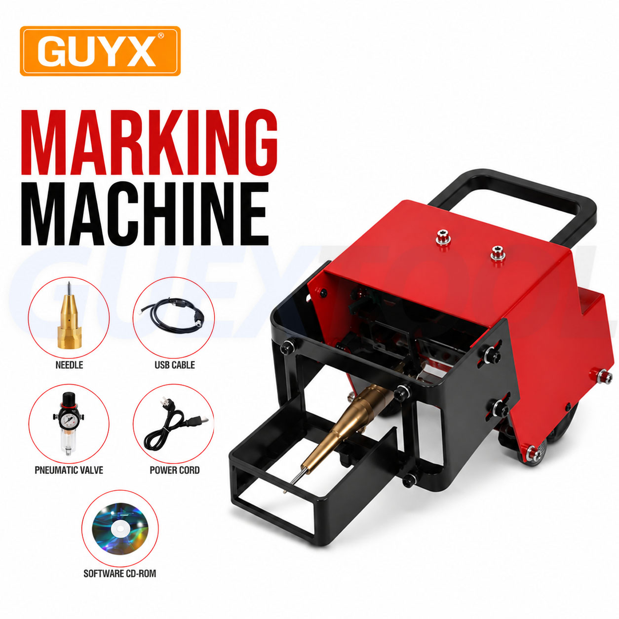Fiber Laser Marking Machine 30W - Portable Metal Pneumatic Dot Peen Marking